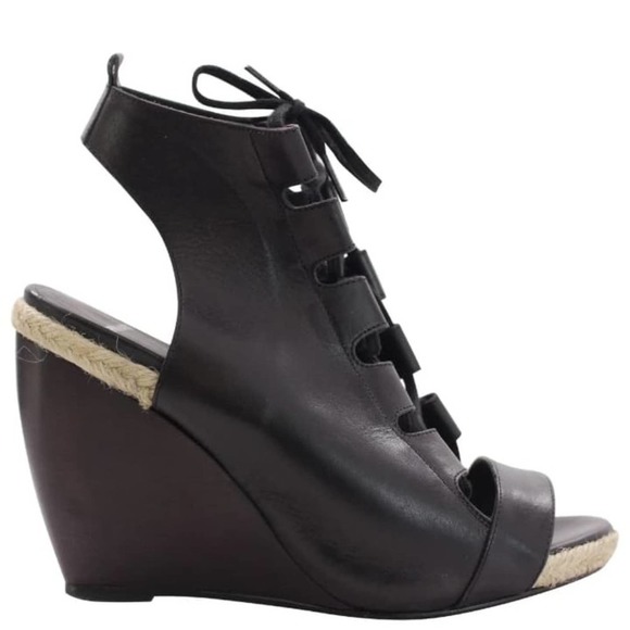 Pierre Hardy Sz 38EU Genuine Leather Gladiator Booties Wedge Shoes Booties - Picture 1 of 11